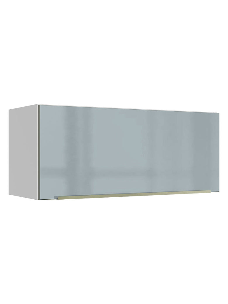 Armário Aéreo Madesa Lux 80 cm 1 Porta Basculante Branco/Cinza
