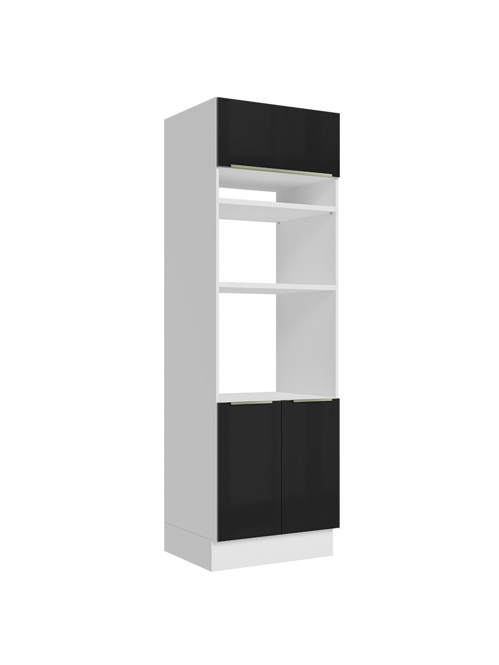 Torre Quente Madesa Lux 70 cm 3 Portas Branco/Preto - Branco/Preto