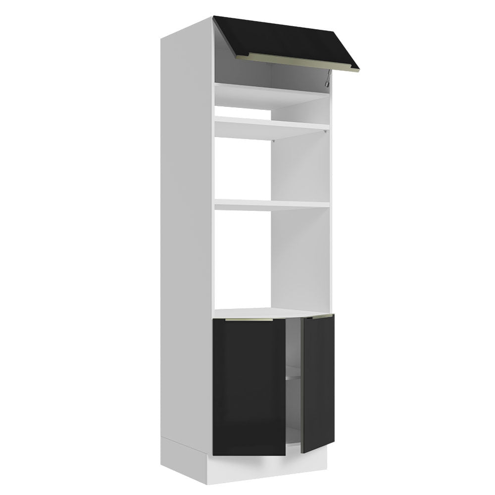 Torre Quente Madesa Lux 70 cm 3 Portas Branco/Preto