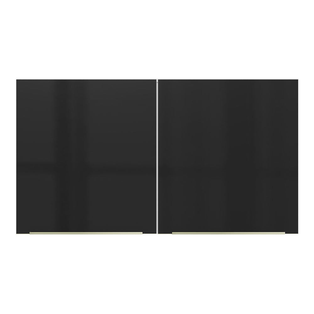 Armário Aéreo Madesa Lux 120 cm 2 Portas Branco/Preto