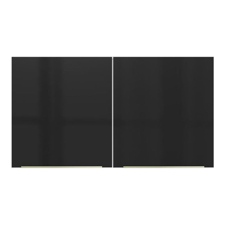 Armário Aéreo Madesa Lux 120 cm 2 Portas Branco/Preto