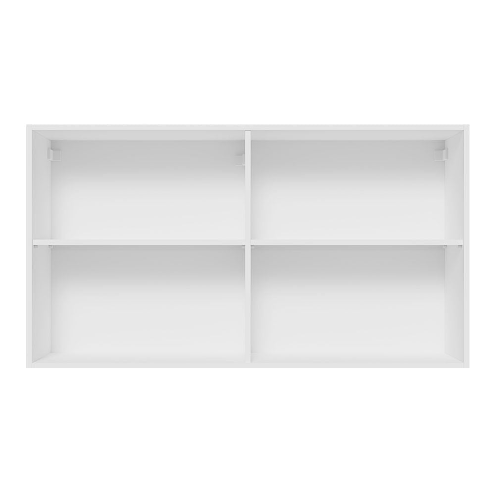 Armário Aéreo Madesa Lux 120 cm 2 Portas Branco/Preto