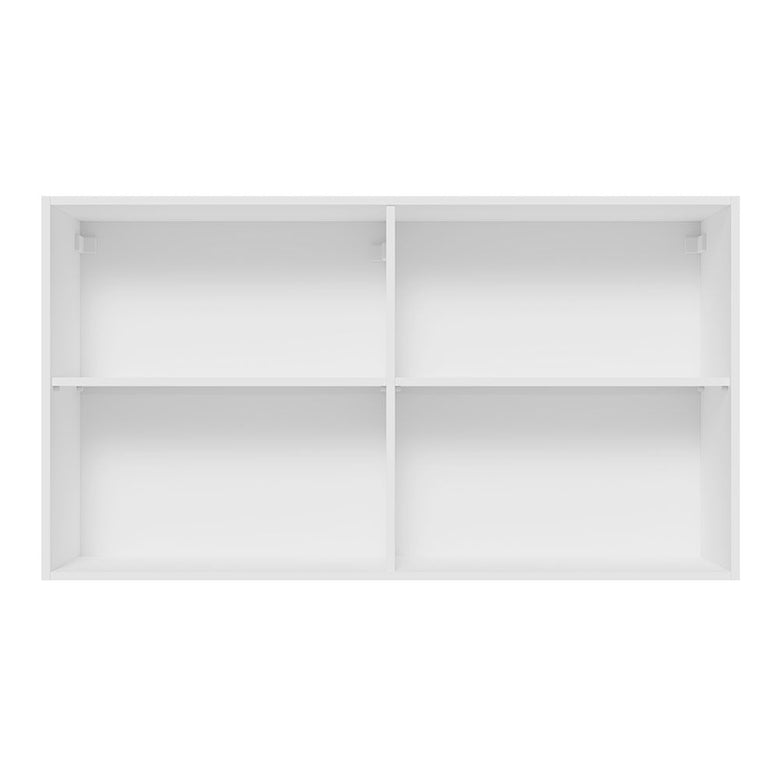 Armário Aéreo Madesa Lux 120 cm 2 Portas Branco/Preto