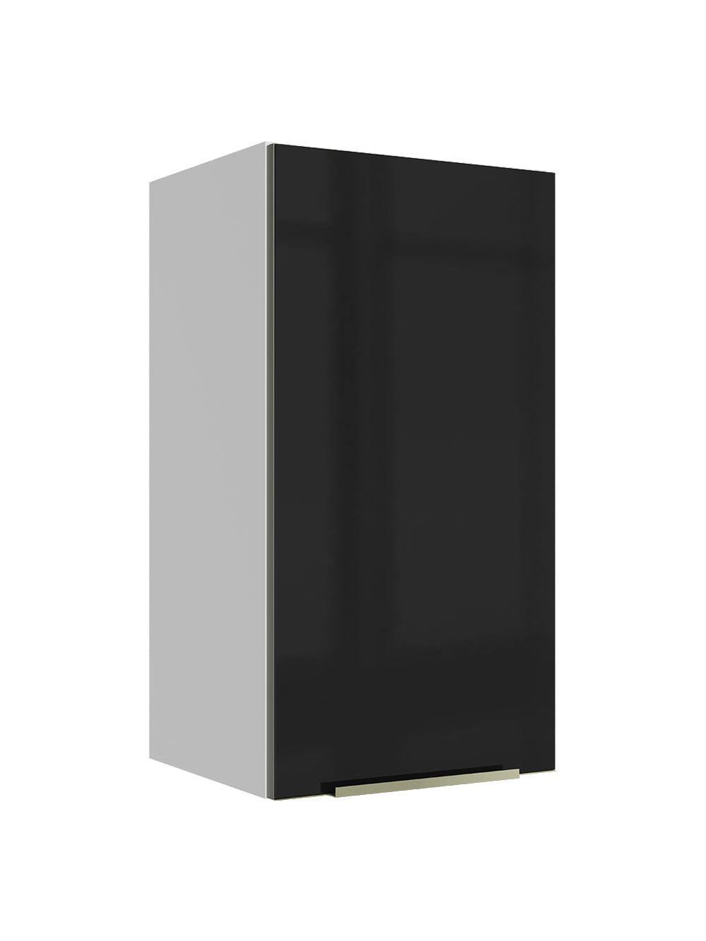 Armário Aéreo Madesa Lux 35 cm 1 Porta Branco/Preto - Branco/Preto