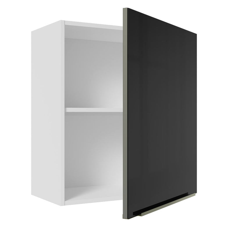 Armário Aéreo Madesa Lux 60 cm 1 Porta Branco/Preto