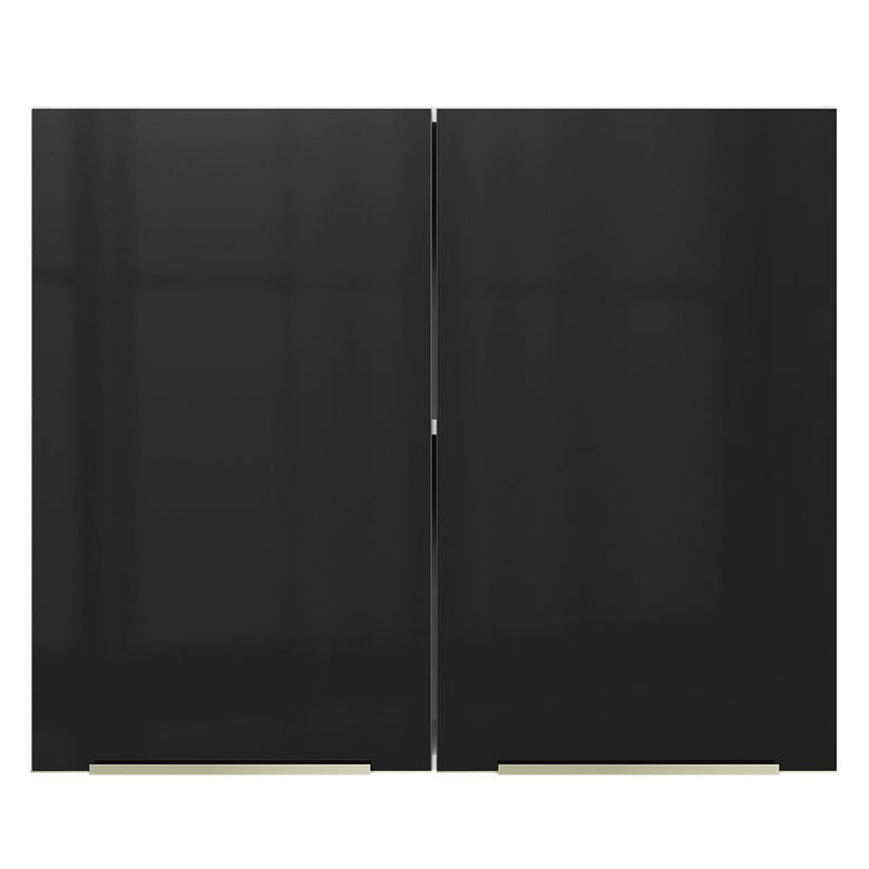 Armário Aéreo Madesa Lux 80 cm 2 Portas Branco/Preto