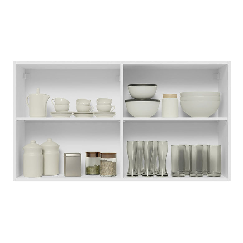 Armário Aéreo Madesa Glamy 120 cm 2 Portas com Vidro Branco