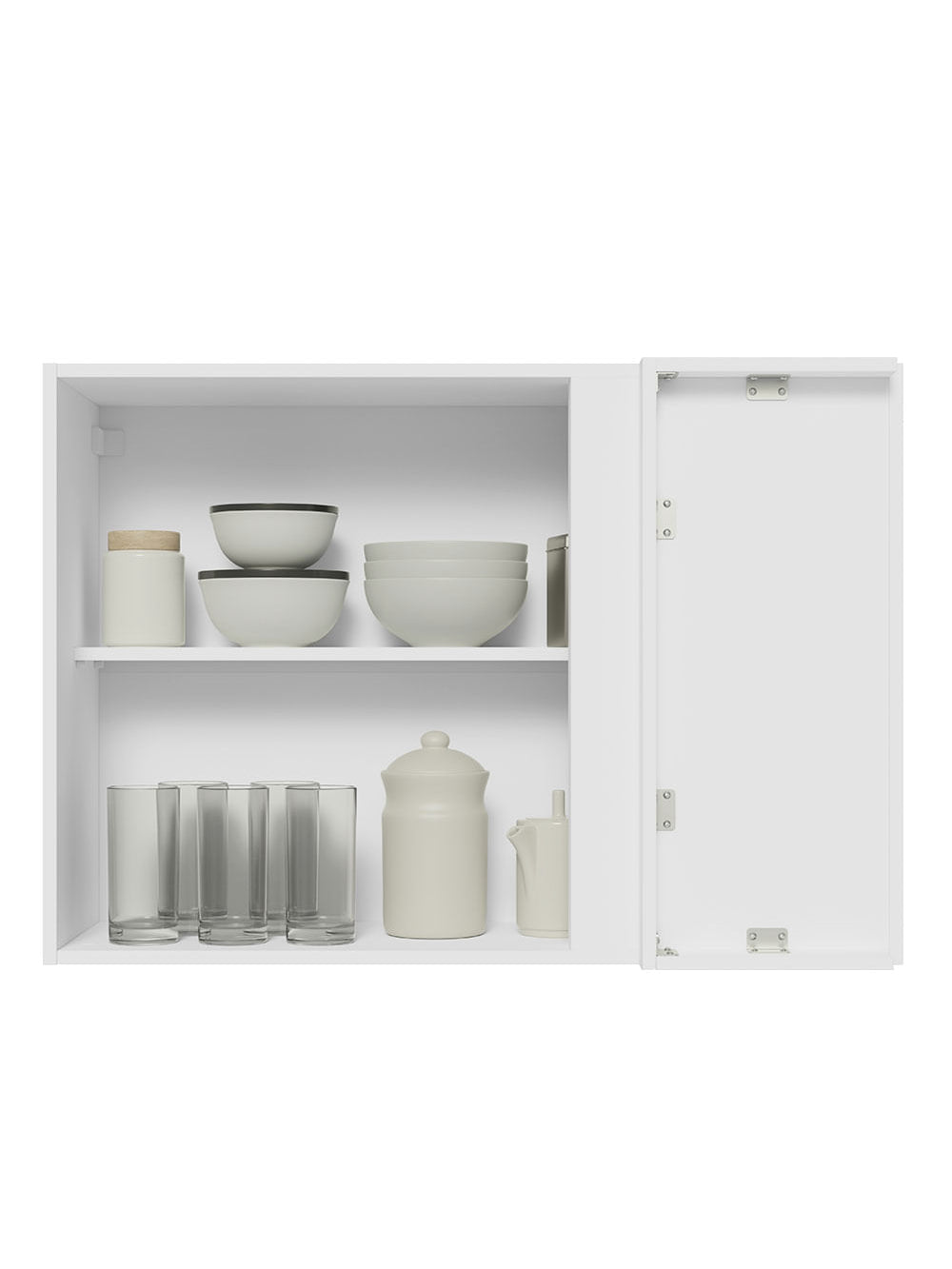 Armário Aéreo de Canto Madesa Glamy 1 Porta Branco