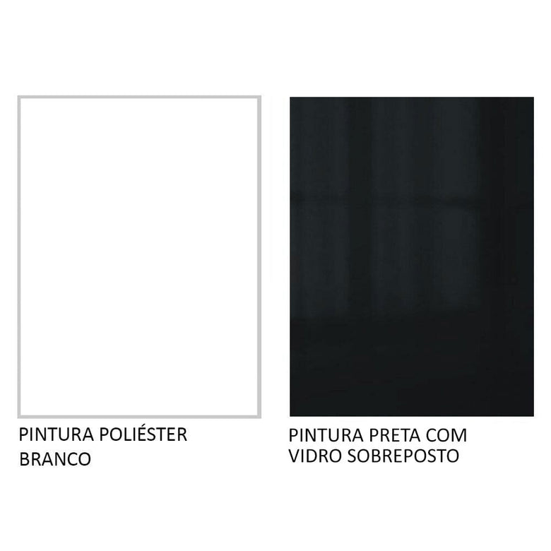Armário de Cozinha Completa 260cm Branco/Preto Lux Madesa 03