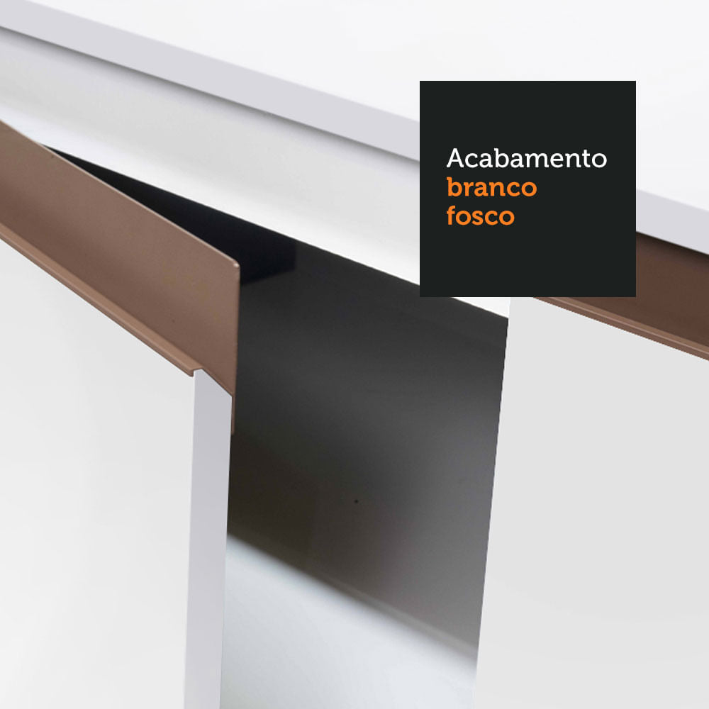 Armário de Cozinha Compacta Madesa Reims com Balcão 5 Portas 3 Gavetas Branco