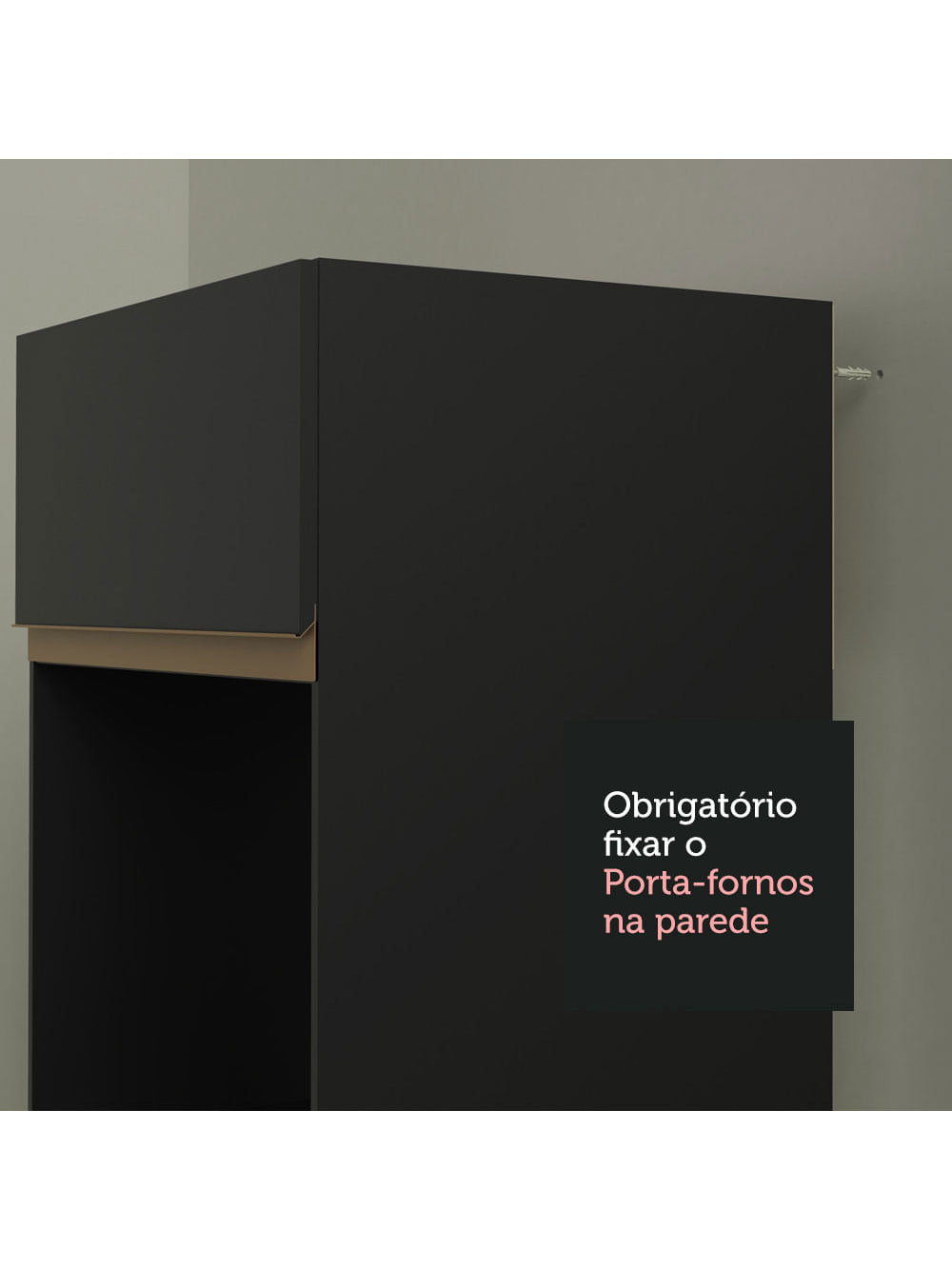 Armário de Cozinha Completa 310cm Preto/Rustic Reims Madesa XA01