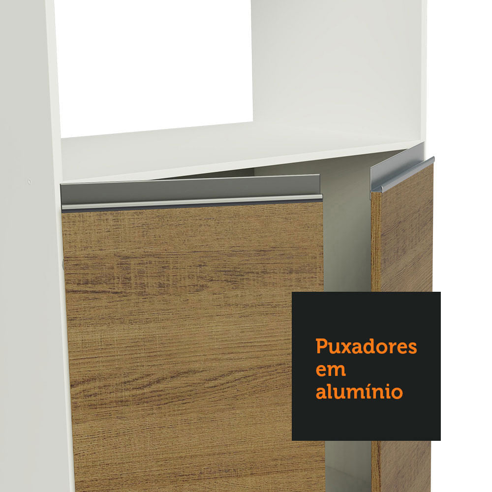 Armário de Cozinha Completa 100% MDF 300 cm Branco/Rustic/Crema Smart Madesa XA01