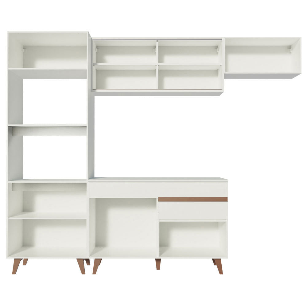 Armário de Cozinha Completa 260cm Branco Reims Madesa XB01