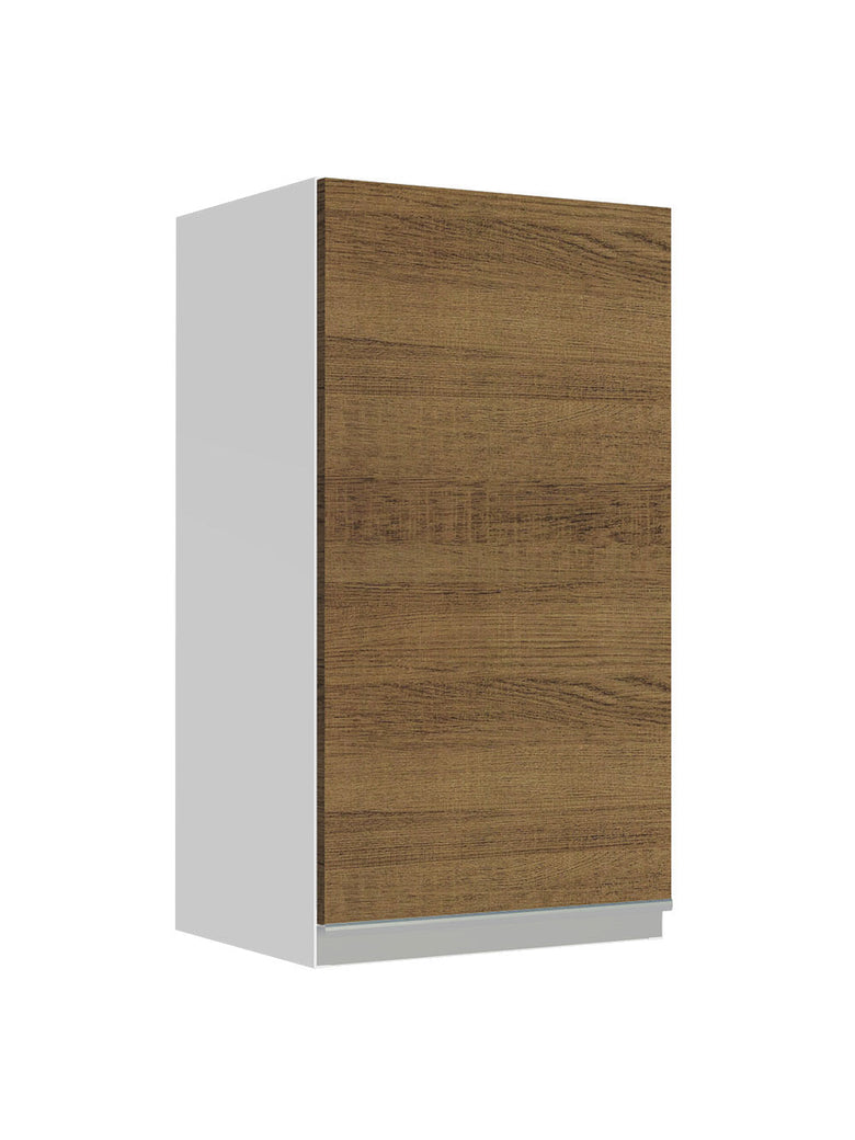 Armário Aéreo Madesa Glamy 35 cm 1 Porta Branco/Rustic