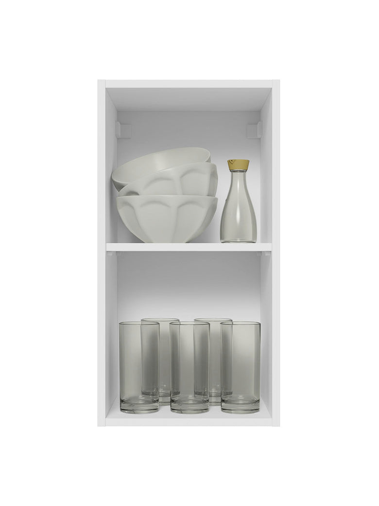 Armário Aéreo Madesa Glamy 35 cm 1 Porta Branco/Rustic