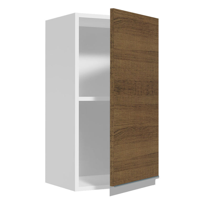 Armário Aéreo Madesa Glamy 35 cm 1 Porta Branco/Rustic