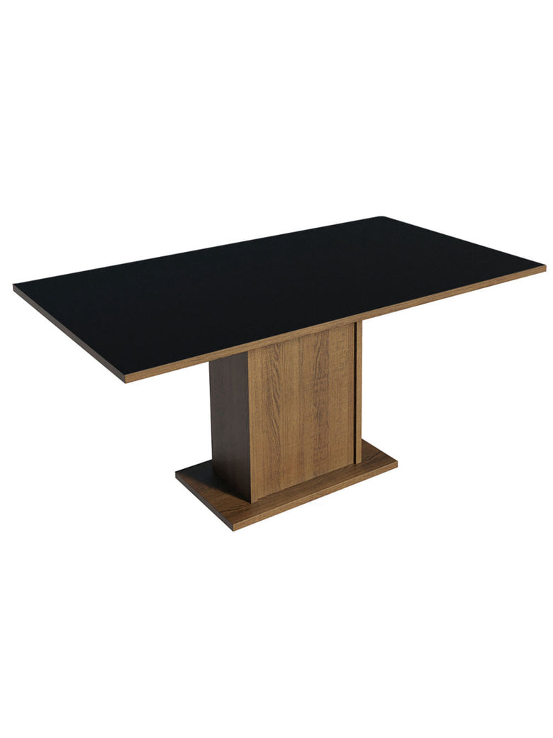 Mesa de Jantar Retangular Tampo de Madeira Rustic/Preto 5275 Madesa