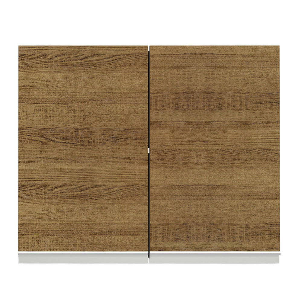 Armário Aéreo Madesa Glamy 80 cm 2 Portas Branco/Rustic