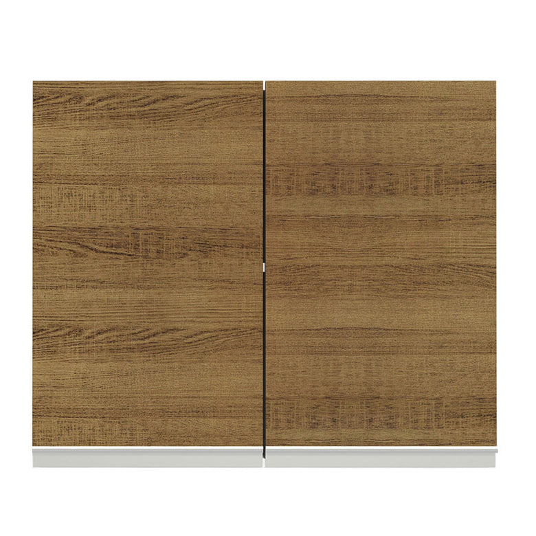 Armário Aéreo Madesa Glamy 80 cm 2 Portas Branco/Rustic