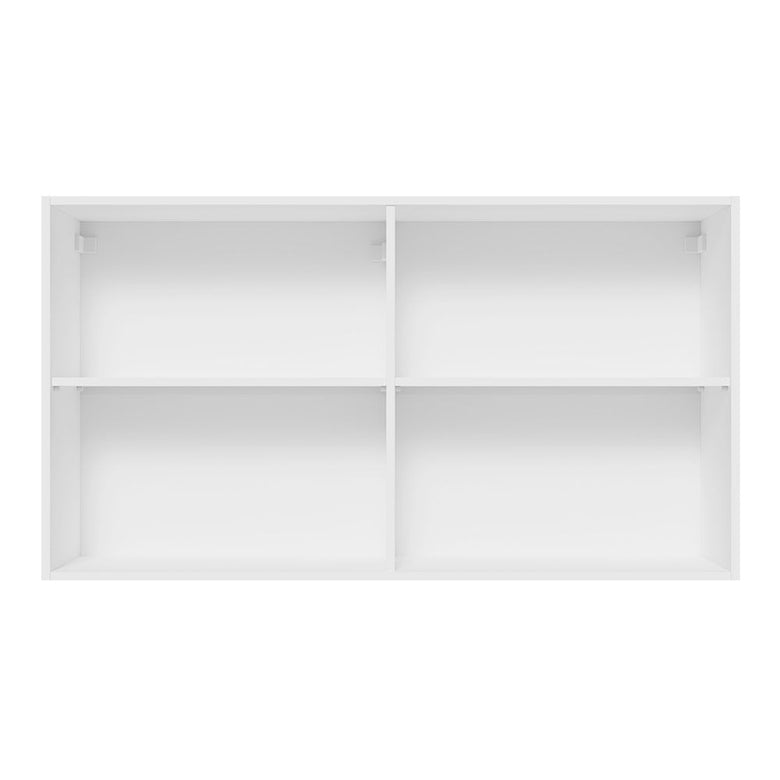 Armário Aéreo Madesa Glamy 120 cm 2 Portas com Vidro Branco/Rustic