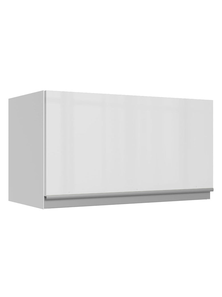 Armário Aéreo Madesa Acordes 100% MDF 60 cm 1 Porta Basculante Branco Brilho