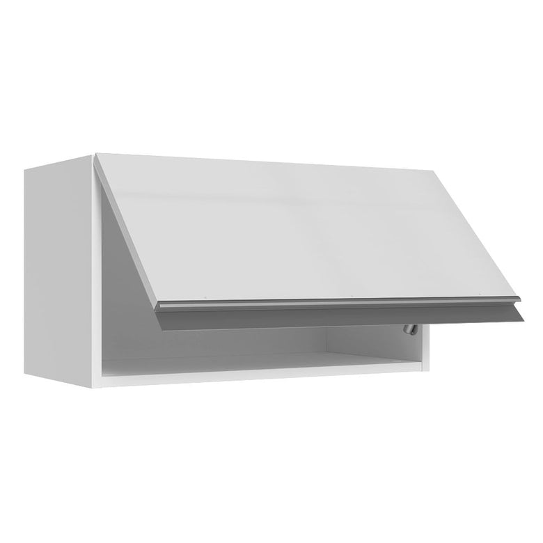 Armário Aéreo Madesa Acordes 100% MDF 60 cm 1 Porta Basculante Branco Brilho