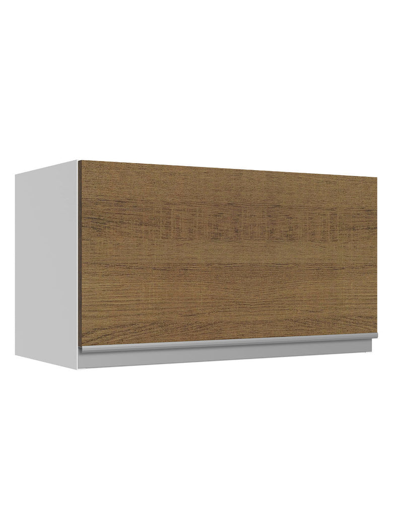 Armário Aéreo Madesa Acordes 100% MDF 60 cm 1 Porta Basculante Branco/Rustic