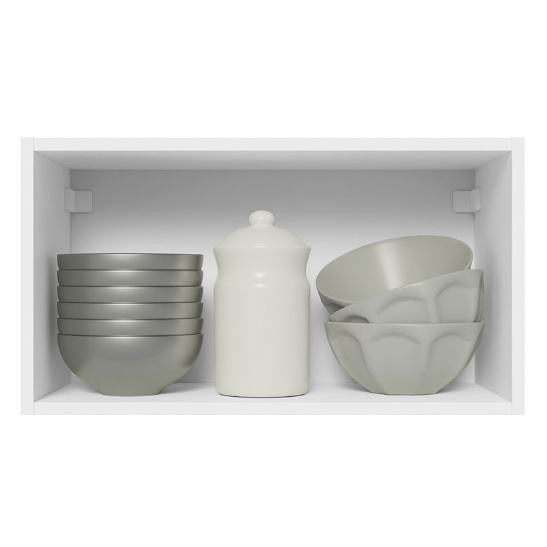 Armário Aéreo Madesa Acordes 100% MDF 60 cm 1 Porta Basculante Branco/Rustic