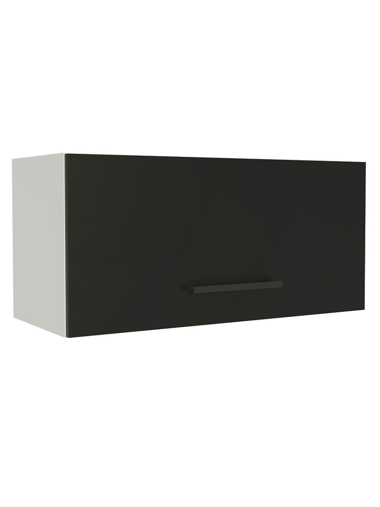 Armário Aéreo de Cozinha Madesa Agata 70 cm 1 Porta Basculante Branco/Preto