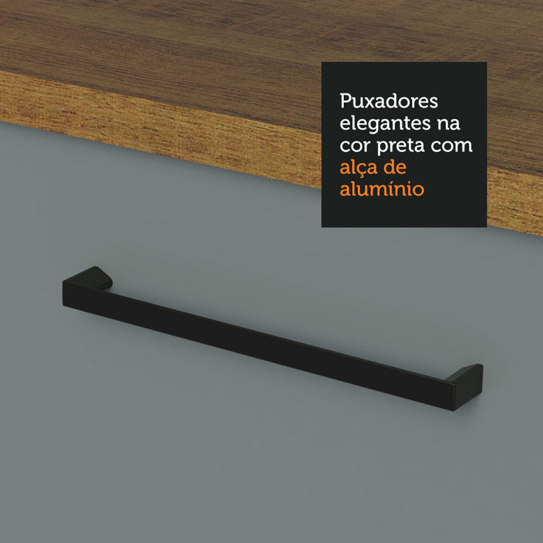 Armário Aéreo de Cozinha Madesa Agata 70 cm 1 Porta Basculante Rustic/Cinza