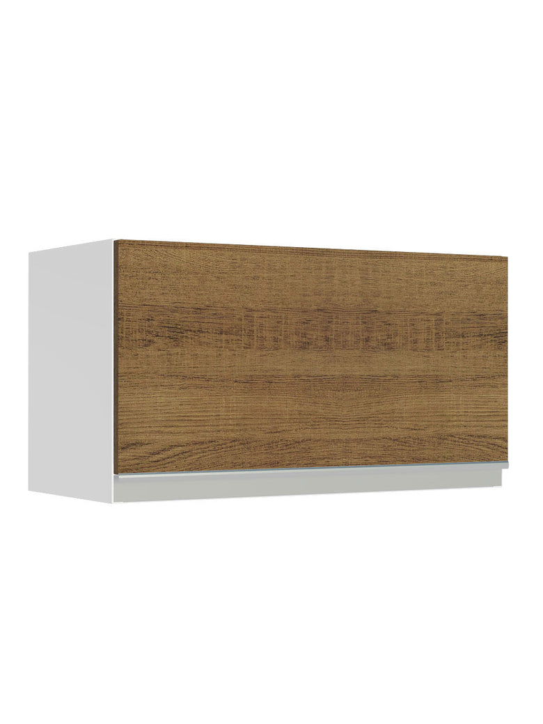 Armário Aéreo Madesa Glamy 60 cm 1 Porta Basculante Branco/Rustic