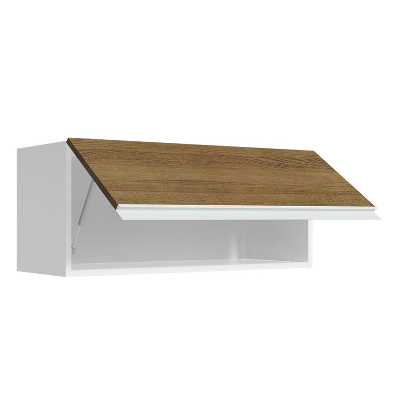 Armário Aéreo Madesa Glamy 80 cm 1 Porta Basculante Branco/Rustic