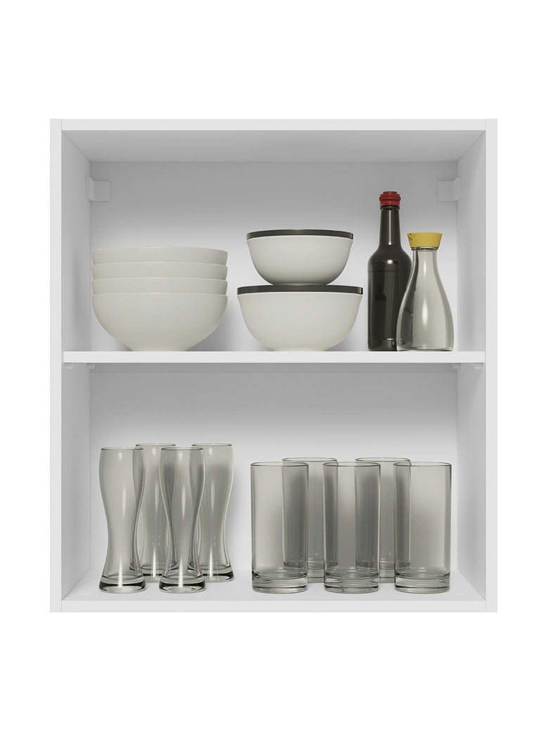 Armário Aéreo Madesa Glamy 60 cm 1 Porta Branco/Rustic