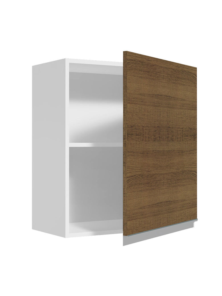 Armário Aéreo Madesa Glamy 60 cm 1 Porta Branco/Rustic