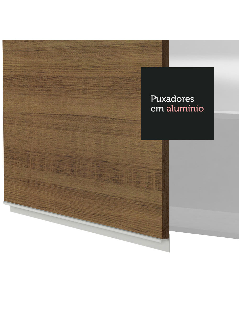 Armário Aéreo Madesa Glamy 60 cm 1 Porta Branco/Rustic