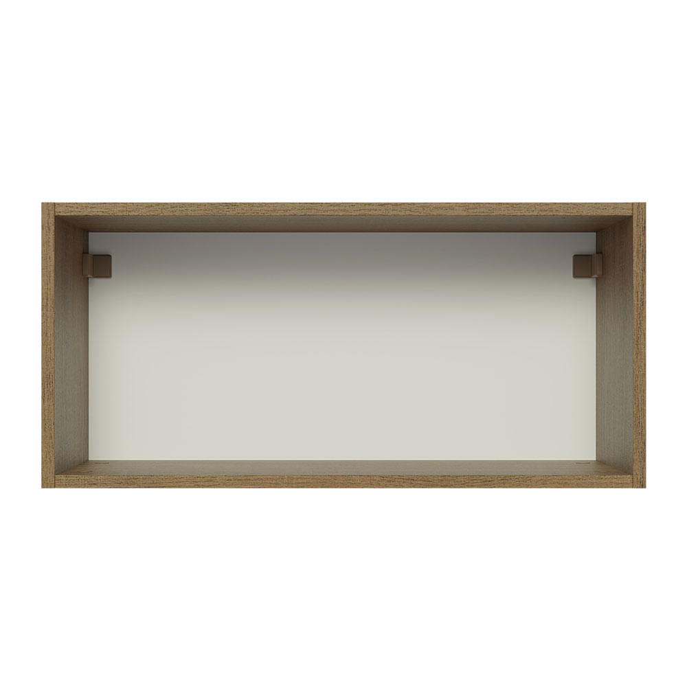 Armário Aéreo de Cozinha Madesa Glamy 70 cm 1 Porta Basculante Rustic/Branco