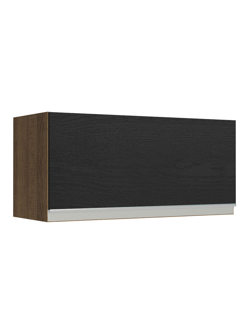 Armário Aéreo de Cozinha Madesa Glamy 70 cm 1 Porta Basculante Rustic/Preto - Rustic/Preto