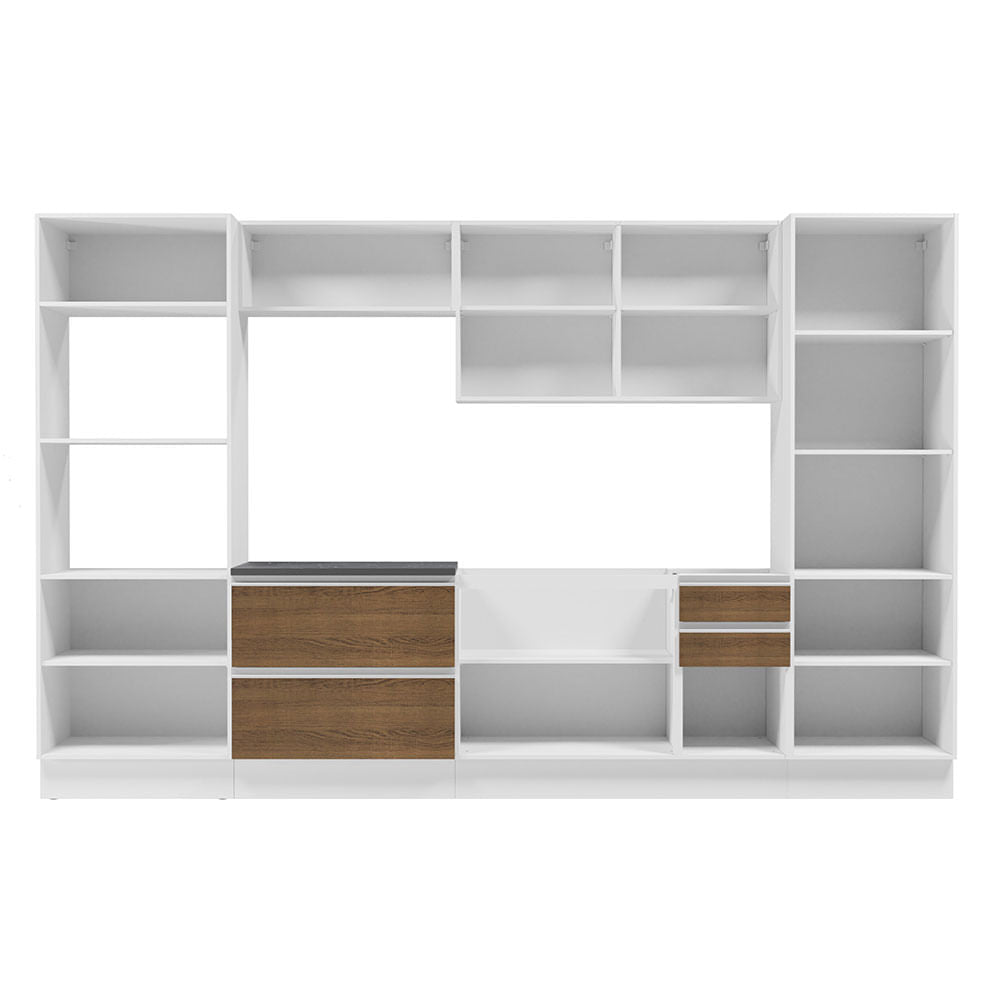 Armário de Cozinha Completa 100% MDF 330cm Branco/Rustic Acordes Madesa 05