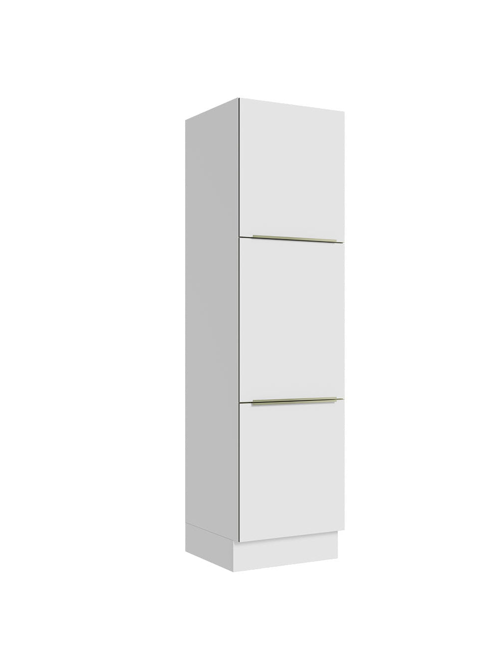 Paneleiro Madesa Lux 60 cm 3 Portas Branco/Branco Veludo - Branco/Branco Veludo