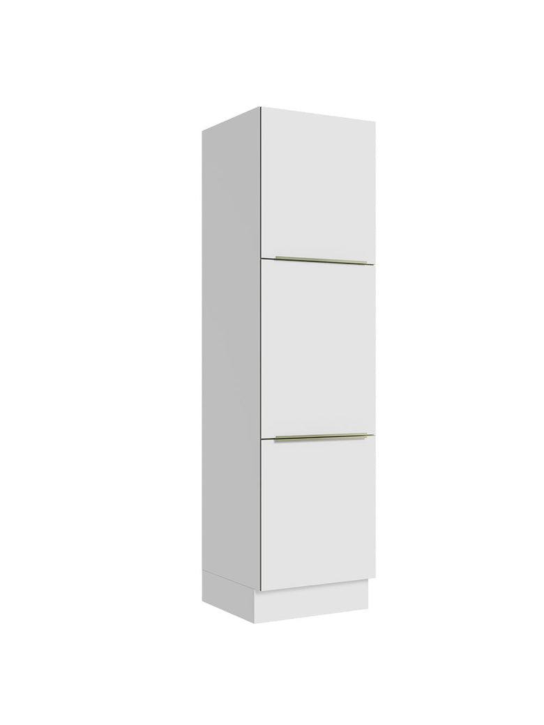 Paneleiro Madesa Lux 60 cm 3 Portas Branco/Branco Veludo