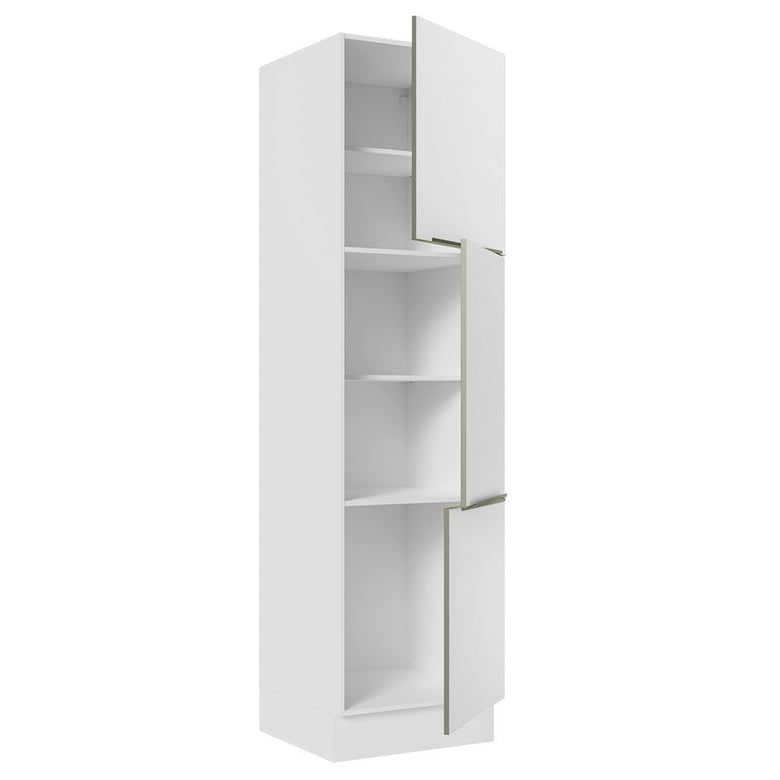 Paneleiro Madesa Lux 60 cm 3 Portas Branco/Branco Veludo
