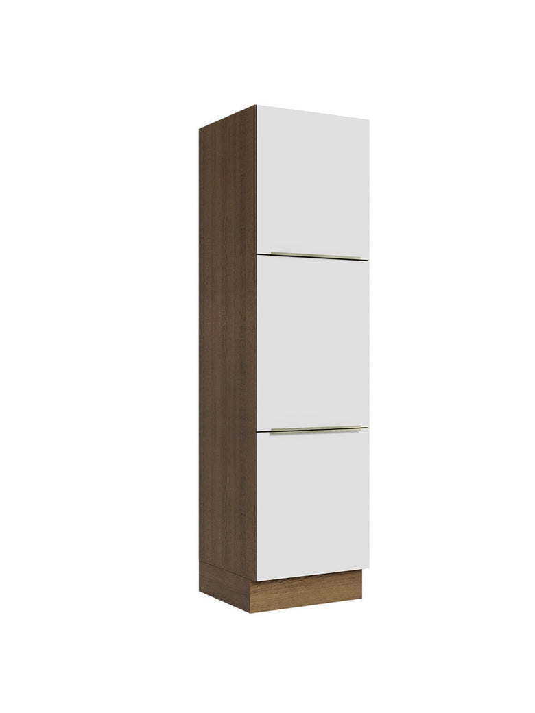 Paneleiro Madesa Lux 60 cm 3 Portas Rustic/Branco Veludo
