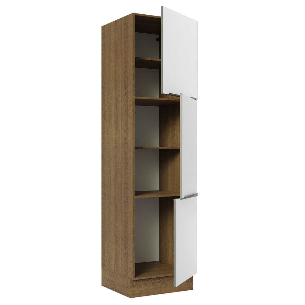 Paneleiro Madesa Lux 60 cm 3 Portas Rustic/Branco Veludo