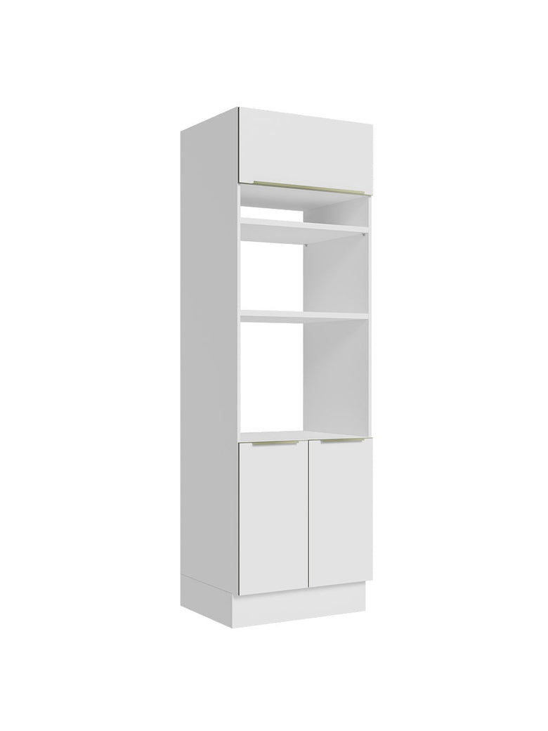 Torre Quente Madesa Lux 70 cm 3 Portas Branco/Branco Veludo