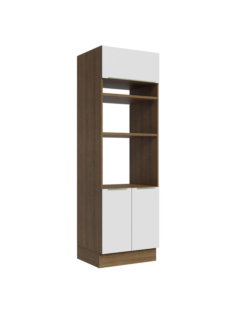 Torre Quente Madesa Lux 70 cm 3 Portas Rustic/Branco Veludo