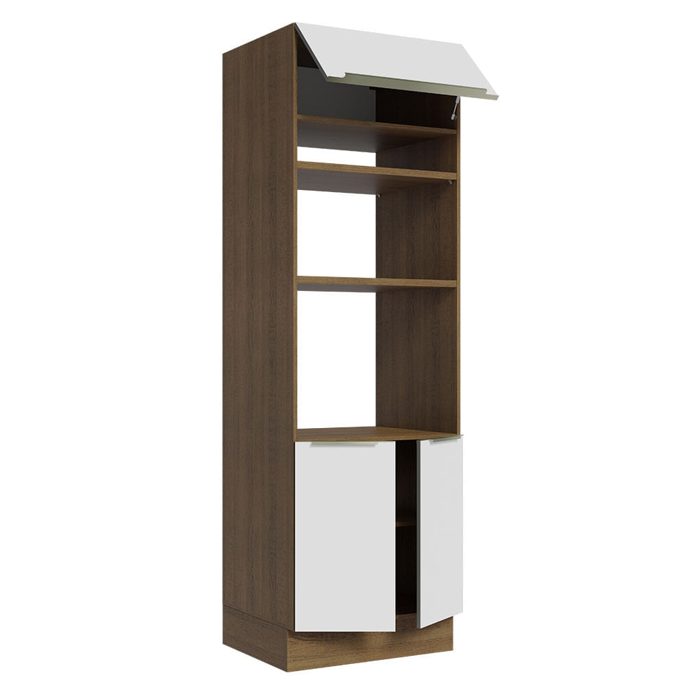 Torre Quente Madesa Lux 70 cm 3 Portas Rustic/Branco Veludo