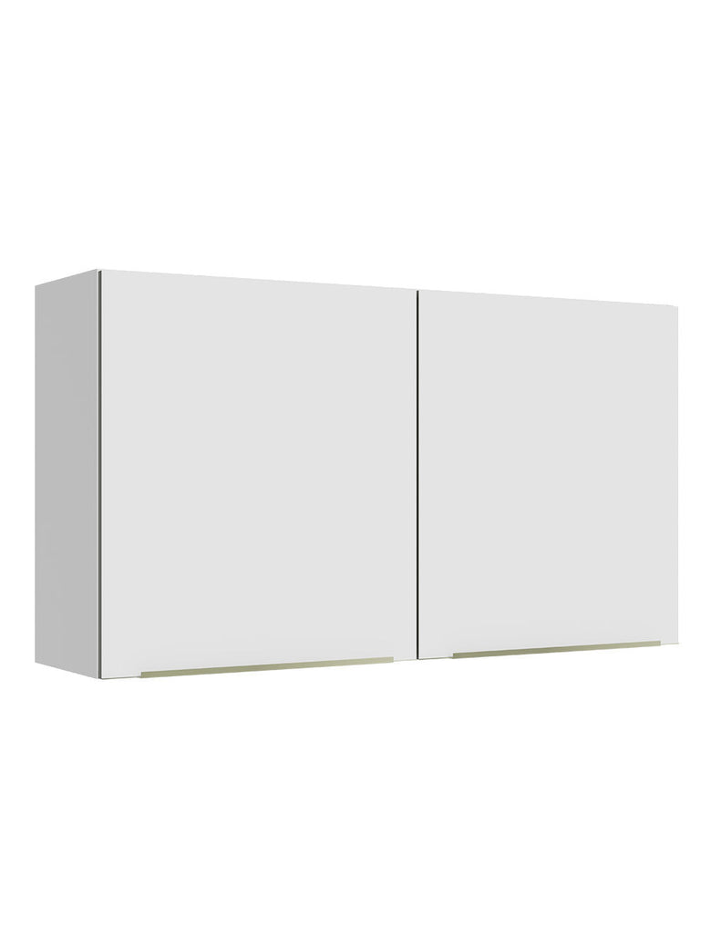 Armário Aéreo Madesa Lux 120 cm 2 Portas Branco/Branco Veludo