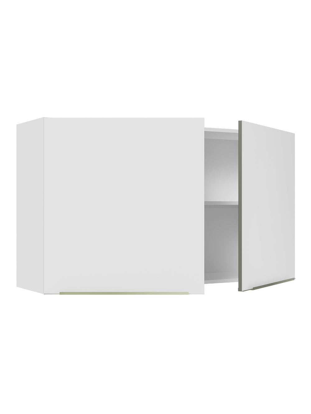 Armário Aéreo Madesa Lux 120 cm 2 Portas Branco/Branco Veludo