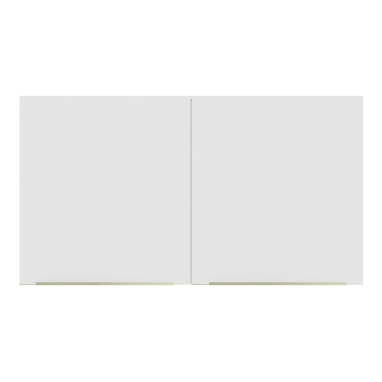 Armário Aéreo Madesa Lux 120 cm 2 Portas Branco/Branco Veludo