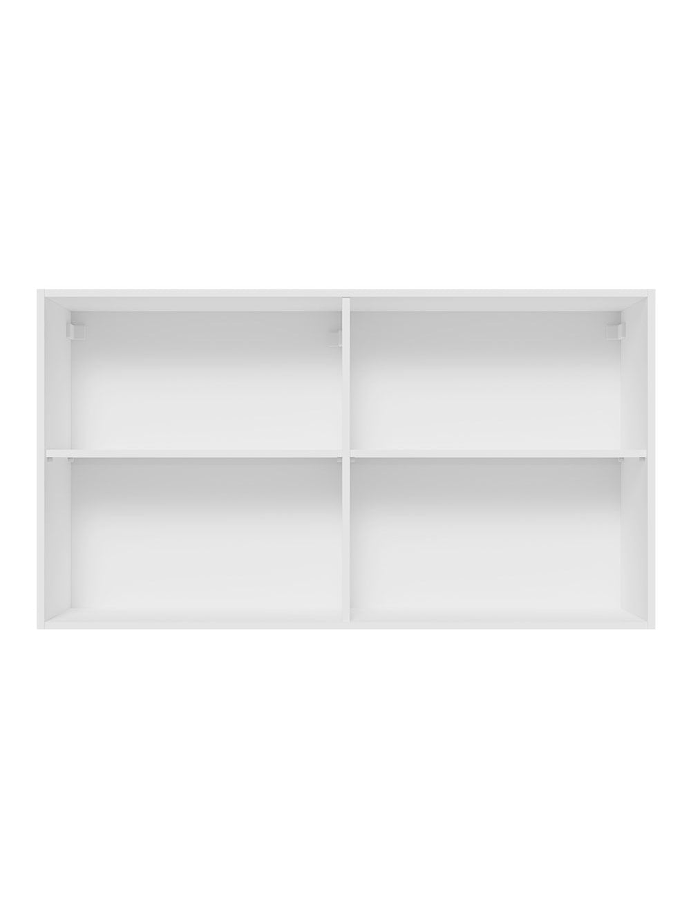Armário Aéreo Madesa Lux 120 cm 2 Portas Branco/Branco Veludo